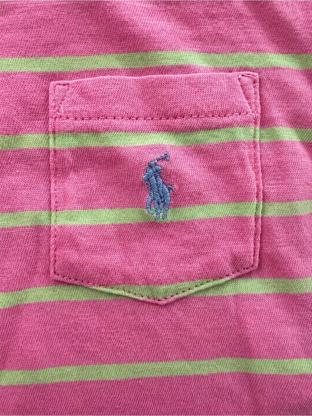 Polo Ralph Lauren Girls Pink Striped Ruffle Hem Pocket Dress NWT Size 6X - Picture 2 of 4